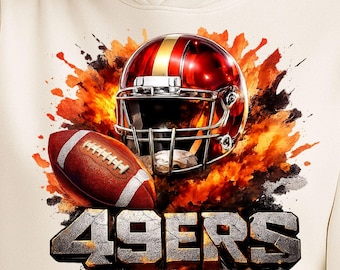 49ers voetbal clipart sublimatie png: voor T-shirt, beker, posterontwerp (digitale download)