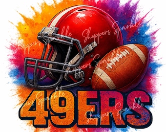 49ers Football Sublimation PNG: For T-shirt, Tumbler, Poster Design, Clipart (Digital Download)
