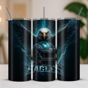 Eagle Tumbler Football 20oz Skinny Tumbler Wrap, Eagles Football Team PNG Tumbler, Eagle T-shirt Design game day, Football Team PNG Tumbler