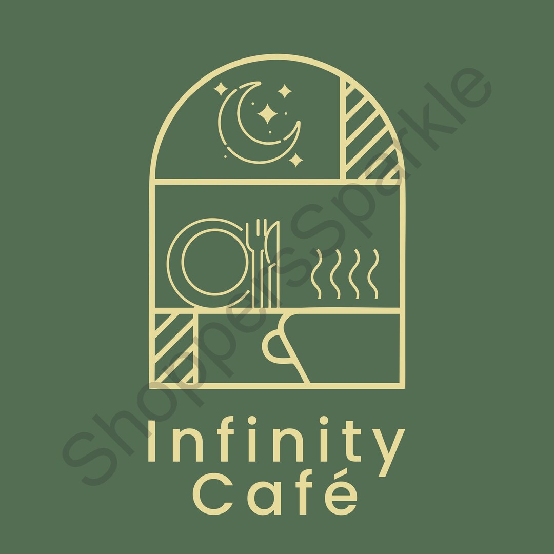 Infinity Cafe Logo, Coffee Shop Logo, AI, PNG, PDF, Digital Download - Etsy