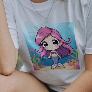 Cute Mermaid Graphic Tee, Magical Under the Sea Shirt, Perfect for Beach Days, Gift for Mermaid Lovers, Summer Style