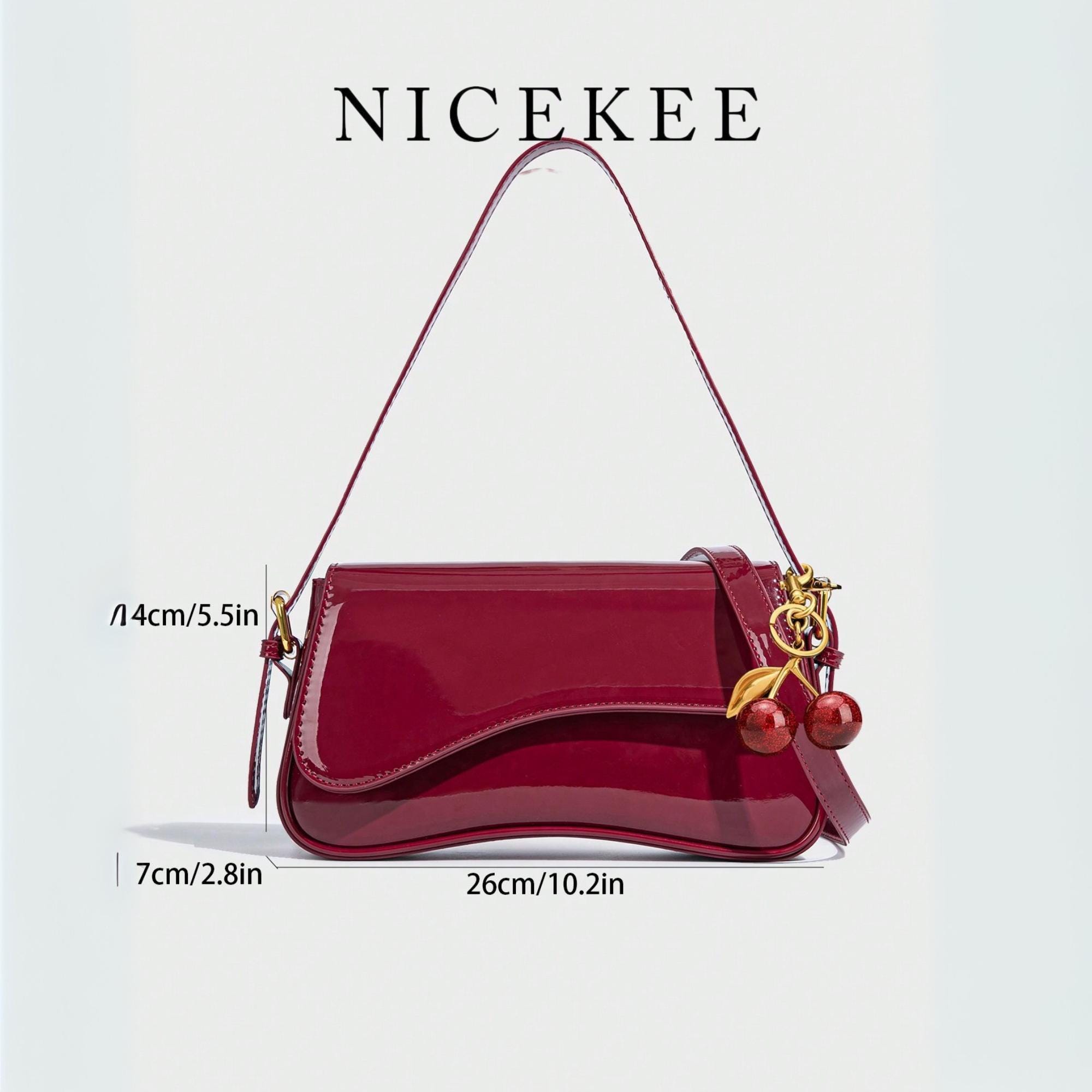 Mini Crossbody Bag Women\'s Small Red Handbags Trendy Buckle Closure Structured Vegan Pebble Mini Camera Bag Red | Luxury  main image 3