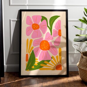 Trendy Flower Print: Funky Floral Wall Art (Digital Download