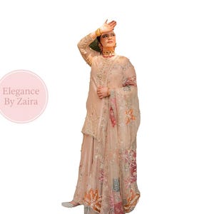 Gold Sequin Embroidered Sharara Set: Indian Wedding Outfit