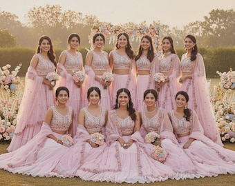 pink asian bridesmaid dresses Pink Asian Bridal Dress and Bridesmaids