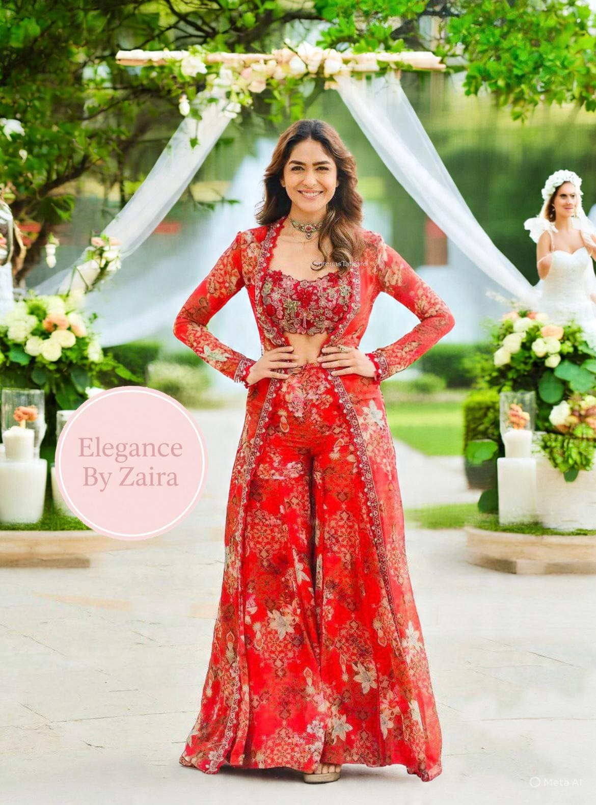 white and gold prom dresses with sleeves Buy Red Embroidered Silk Blend Sharara Suit Set With Dupatta Online in USA  at $74.00 main image 0