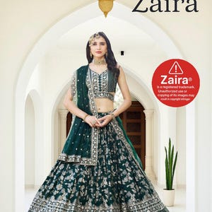 Green Lehenga Choli: Hand Embroidered Indian Wedding Outfit