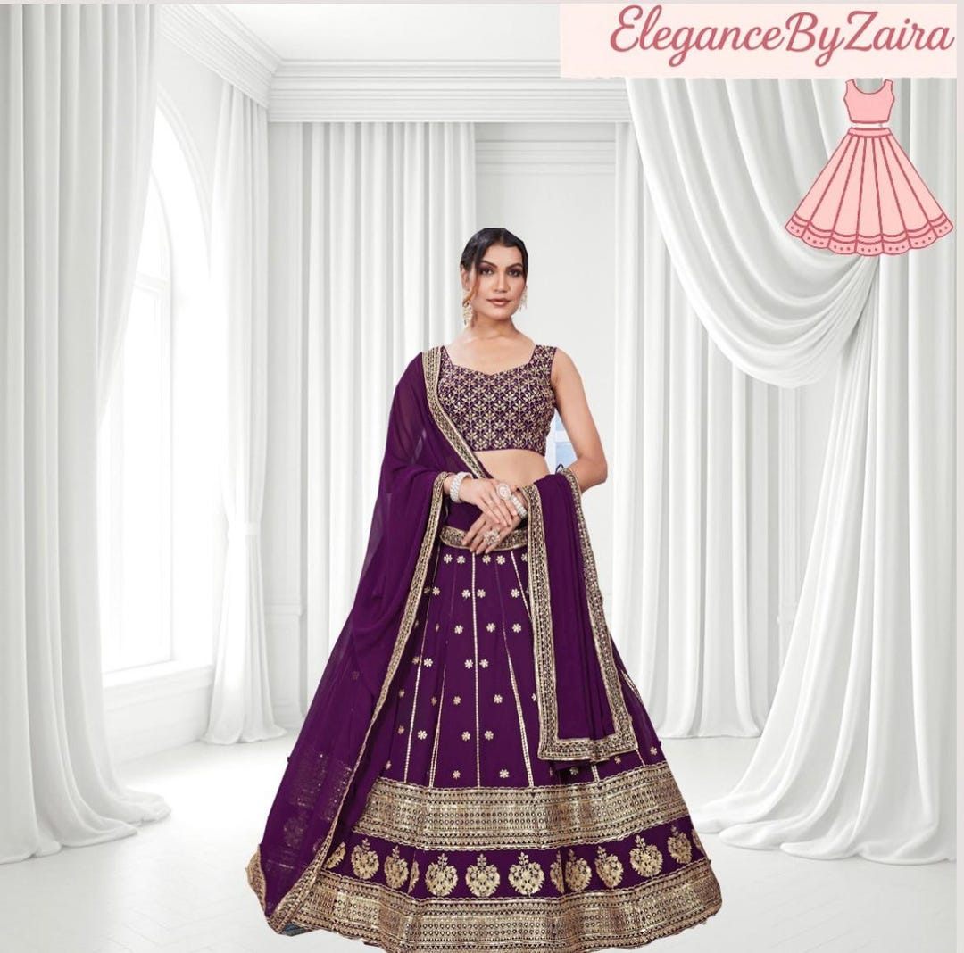 Elegant Lehenga in Wine
