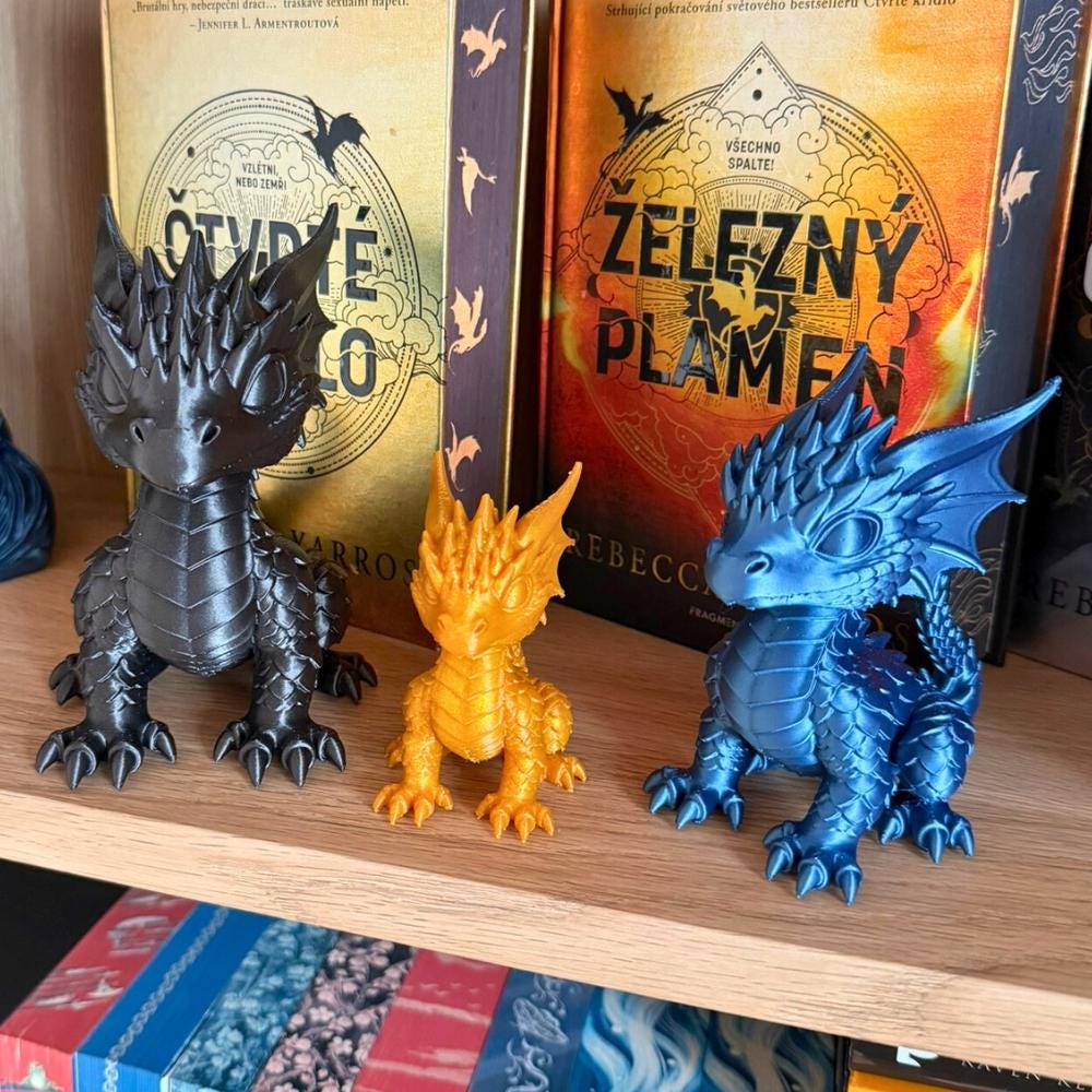 Three Dragons Bookshelf Decor | Fourth Wing Inspired 3D Print - Etsy
