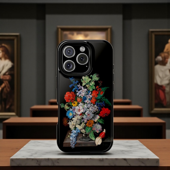 Floral Phone Case, Still Life Baroque Flowers Tough Case, Botanical Nature Art Gift, Colorful Dutch Art Style, Fine Art Accessory, Magnetic