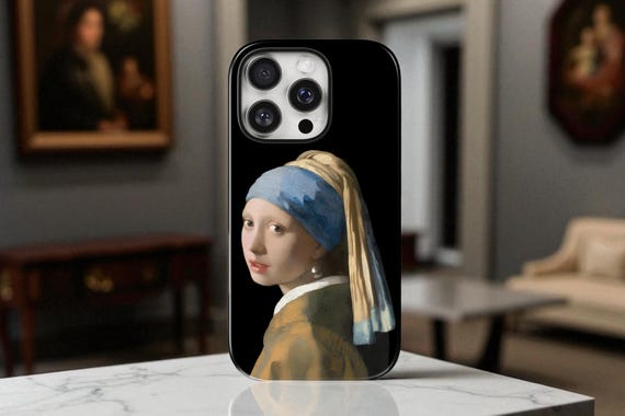 Artistic Renaissance Portrait iPhone Case, Classic Painting Phone Cover, Vermeer Art Lover Gift, Baroque Art Magnetic Tough Cases