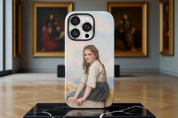 Classic Girl Portrait Phone Case - Bouguereau Vintage Art iPhone Case - Museum Quality Art Print - Fine Art Protective Phone Cover