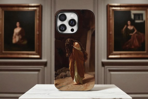 Neoclassical Woman Phone Case - Grief Art Phone Cover, Symbolic Art iPhone Case, Baroque Aesthetic Case, Museum Print, Romantic Ruin