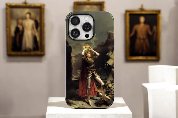 Medieval Knight Magnetic Tough Cases, Crown Artwork Phone Cover, Fantasy Armor Illustration, Renaissance Design, MagSafe Case