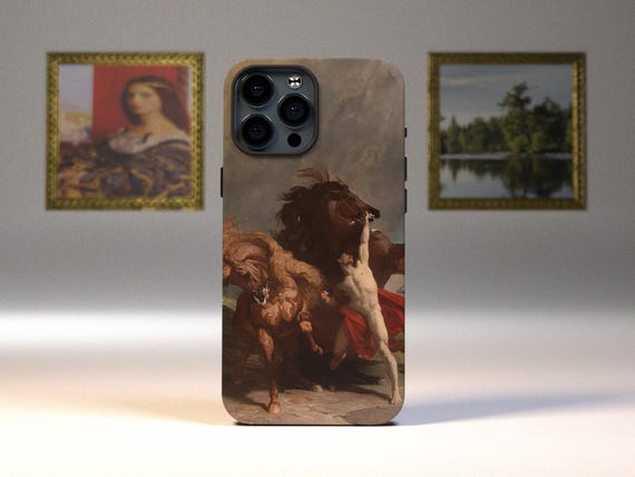 Classic Art iPhone Case - Magnetic Tough Cases, Automedon with the Horses of Achilles, All iPhone Models, Protective Phone Cover, Custom