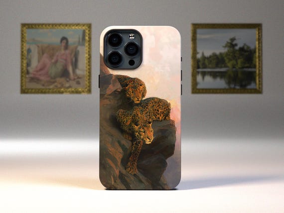 Magnetic Tough Cases - Arthur Wardle Leopards Classic Art iPhone 16 Pro 15 Cover, Protector, Animal Wildlife Gift