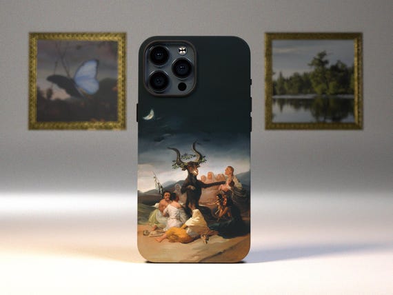 Francisco Goya Witches Sabbath iPhone Art Case, Artistic Magnetic Tough Cases, Art Cover, Art Lover Gift, Halloween Phone Case, Spooky Art