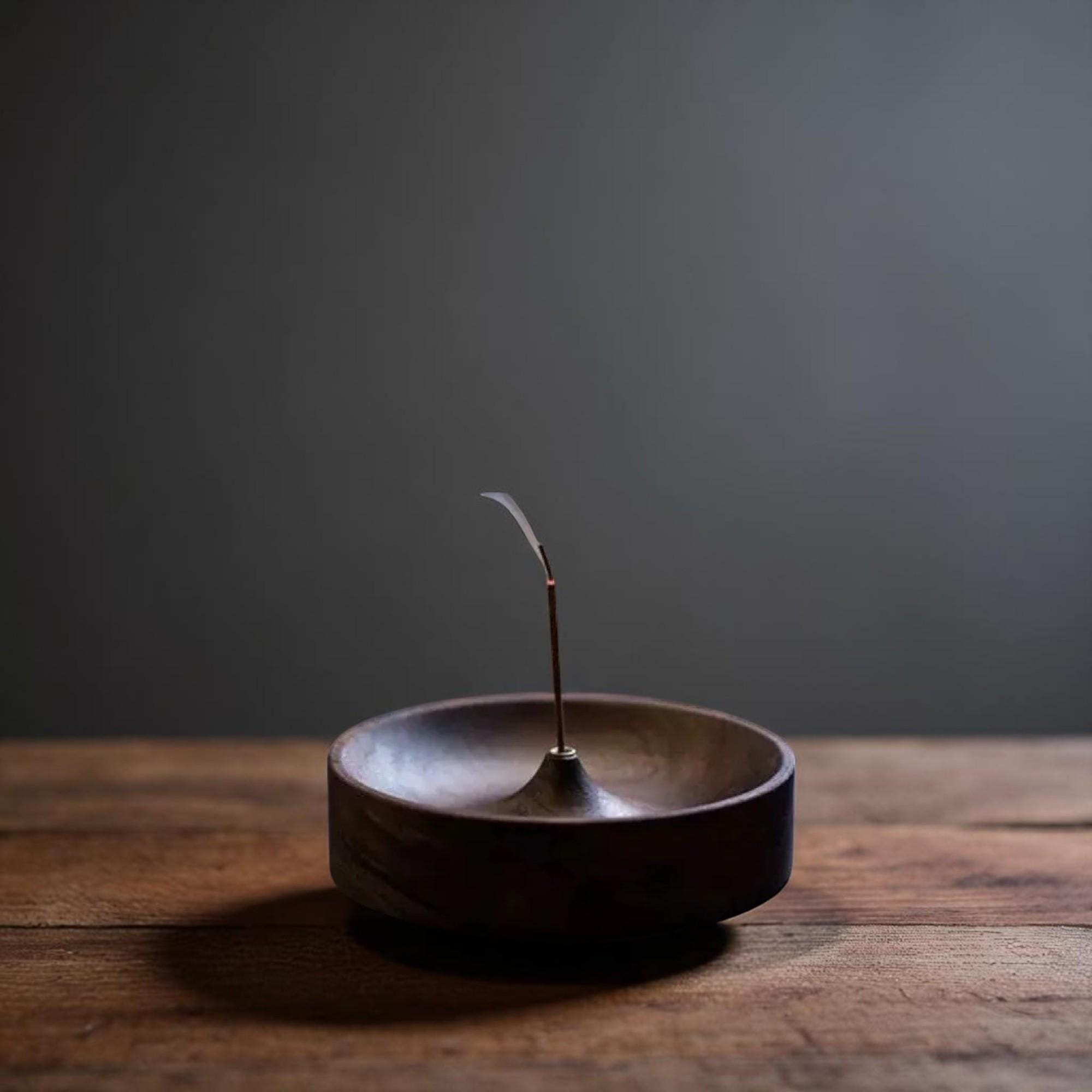 Black Walnut Incense Holder – Handmade Wood Burner for Meditation, Zen Decor, Tea Ceremony Gift, Aromatherapy & Relaxation Tool