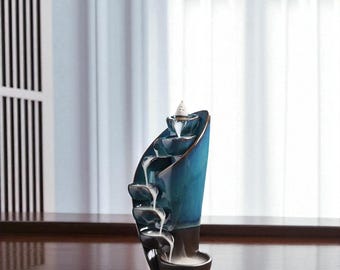 Ceramic Backflow Incense Burner: Waterfall Smoke Effect, Meditation & Relaxation
