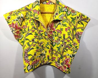 Ręcznie robiona patchworkowa kurtka kimono Kantha: bawełna z recyklingu sari, styl boho festiwalowy
