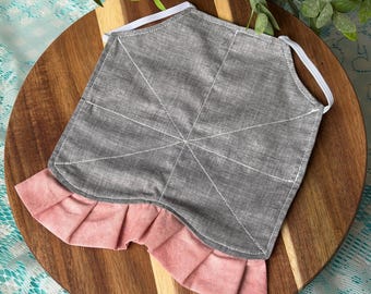 Handgefertigte Hühnerschürze aus Baumwoll-Huhnsattel und Federschutz