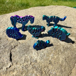 Articulated Animal Toys - 3D Printed Farm Animals - Color-Changing Fidget Toys - Posable Desk Pets - Stocking Stuffer Gift for Kids