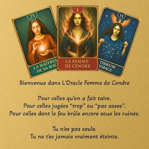 Oracle Femme de Cendre 25 cartes a imprimer en PDF Guidance intuitive Feminin sacre