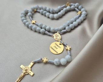 Personalisierter Rosenkranz - Kommunion Geschenk, Kelch Herzstück