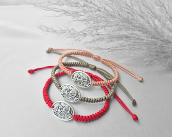 Pulsera de San Miguel hecha a mano: joyería católica, protección unisex