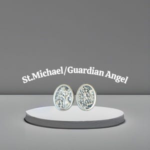 Silver Oxidized St. Michael Angel Medals: Catholic Rosary Charms