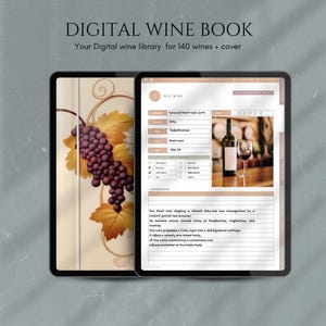 Digitaler Wein-Planer | Weinverkostungsnotizen, Kellerinventar, Einkaufsliste | GoodNotes-Kompatibel