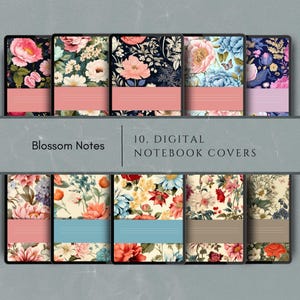 Digital Notebook Covers – 10 Aesthetic Printable Journal Covers | JPG & PDF Files for Digital or Printable Notebooks