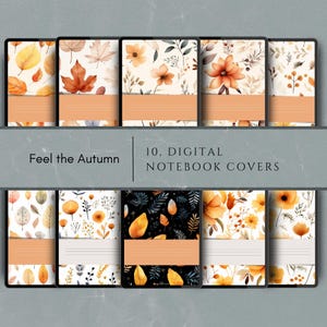 Digital Notebook Covers – 10 Aesthetic Printable Journal Covers | JPG & PDF Files for Digital or Printable Notebooks