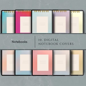 Digital Notebook Covers – 10 Aesthetic Printable Journal Covers | JPG & PDF Files for Digital or Printable Notebooks