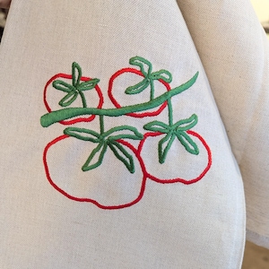 2er Bundle - bestickte Geschirrtücher mit Tomatenmotiv - schönes Design | tea towels | embroidered tea towel
