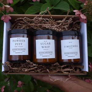 3-pack Body Butter Self Care Box |Triple Whipped Shea Body Butter | All Scents | All-Natural, Vegan, Handmade Skincare | 2/4/8 oz | Gift Box
