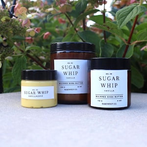 Sugar Whip (Vanilla) | Triple Whipped Shea Butter | All-Natural Skincare | 2/4/8 oz | Great for Sensitive Skin