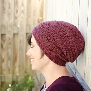 CROCHET PATTERN / Easy Crochet Slouchy Hat Pattern / Crochet Slouchy Beanie Hat Pattern / Womens Hat / Avery Slouchy Beanie Pattern 103