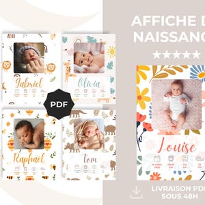 Personalized Birth Poster with Photo - Digital PDF File to Print