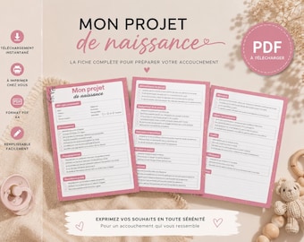 Printable birth plan | Maternity PDF file | Childbirth preferences | Pregnancy tracking | A4 digital file