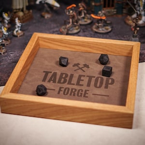 Custom Dice Tray Oak, dice board, dice tray, dice plate, wood, oak, customizable, logo