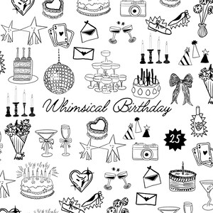 Birthday PNG Bundle - SVG, hand drawn illustrations, birthday, birthday celebration clipart for cards, invitations, signs