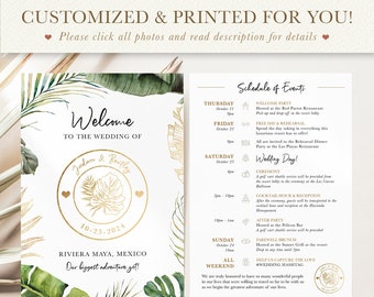 Wedding Itinerary  - Tropical Beach Green Foliage Destination Wedding Design