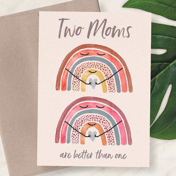 Two Moms Mother's Day Card