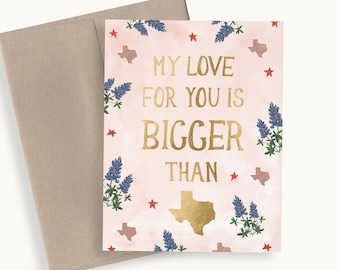 Texas Love bluebonnet Mother's Day Card for Texan love