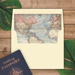 World Map Envelope Liners A2 Size Square Flap Multicolor for your travel theme invitations Pack of 25 image 5
