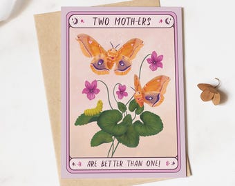 Two Moms Moth Card