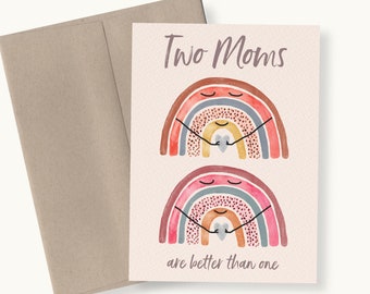 Two Moms Mother's Day Card Instant Download