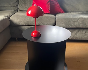 Base per tavolino da caffè rotonda in metallo nero / Struttura in alluminio in stile loft industriale minimalista