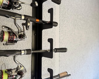 Soportes de pared de acero para cañas de pescar / Juego de 2
